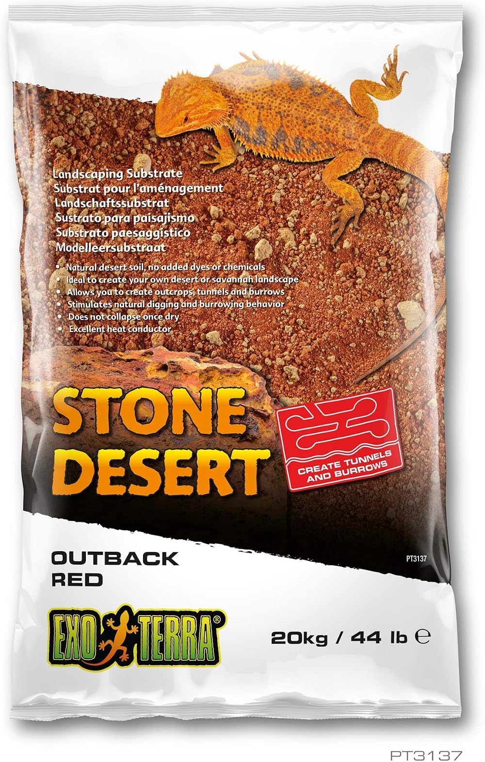 Exo Terra Outback Red Stone Desert Substrate 20 kg Mouldable Red Soil