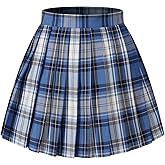 Women Girls High Waisted Plaid Pleated Skirts Plus Size School Uniform Mini Cosplay Costumes