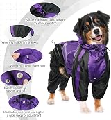 OUOBOB Waterproof Dog Raincoat Four-Loot Adjustable Hooded Poncho view 2