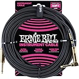 Ernie Ball - Cable trenzado para instrumentos, recto/acodado, 3 m, color negro