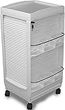 C185E Medical Dental Mini Lockable White Cart 30"H