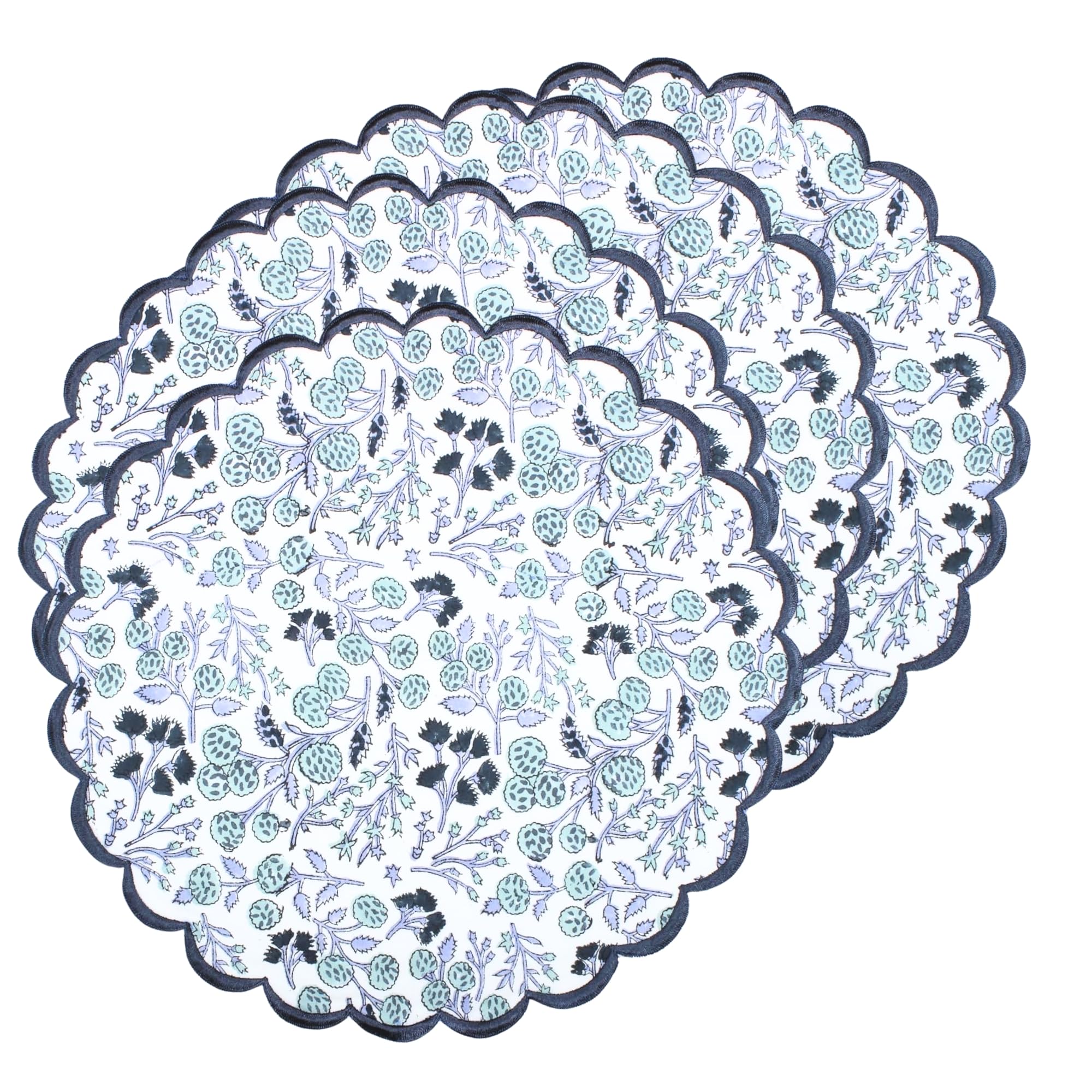 Ridhi Bo-ho Round Place Mat Double Layer Floral