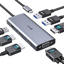 Amazon.com: USB C to Dual HDMI Adapter,USB C Docking Station Dual ...