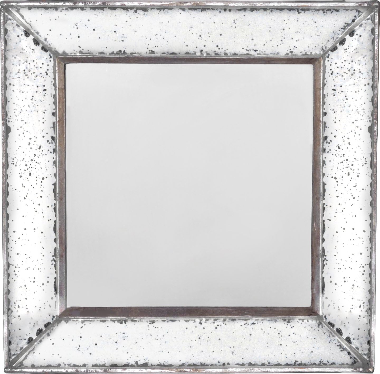 A&B Home Antique-Look Framess Square Wall Mirror Tray, Set of 2, 12