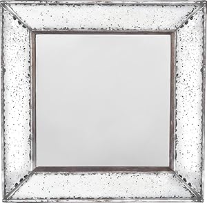 A&B Home Antique-Look Framess Square Wall Mirror Tray, Set of 2, 12