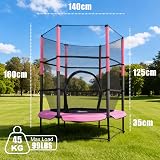 WestWood GALACTICA NEW Mini Trampoline 4.5FT 140cm with Safety Net Pink view 3