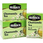 Herbacil Chamomile Tea, Herbal Blend Made with Chamomile Flowers, Caffeine-Free, All Natural, 3-pack of 25 bags per box (75 Tea Bags), 0.88 oz Each