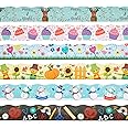 6-Rolls 234 Feet of Holiday Scalloped Bulletin Board Borders for Classroom Decor, Whiteboard, Chalkboard, School Decorations, 6 Assorted Designs for Teacher Supplies (78 Pieces)