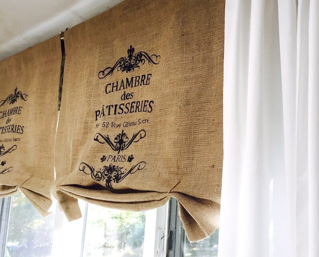 Amazon Com Chambre Des Patisseries Burlap Window Curtain Valance