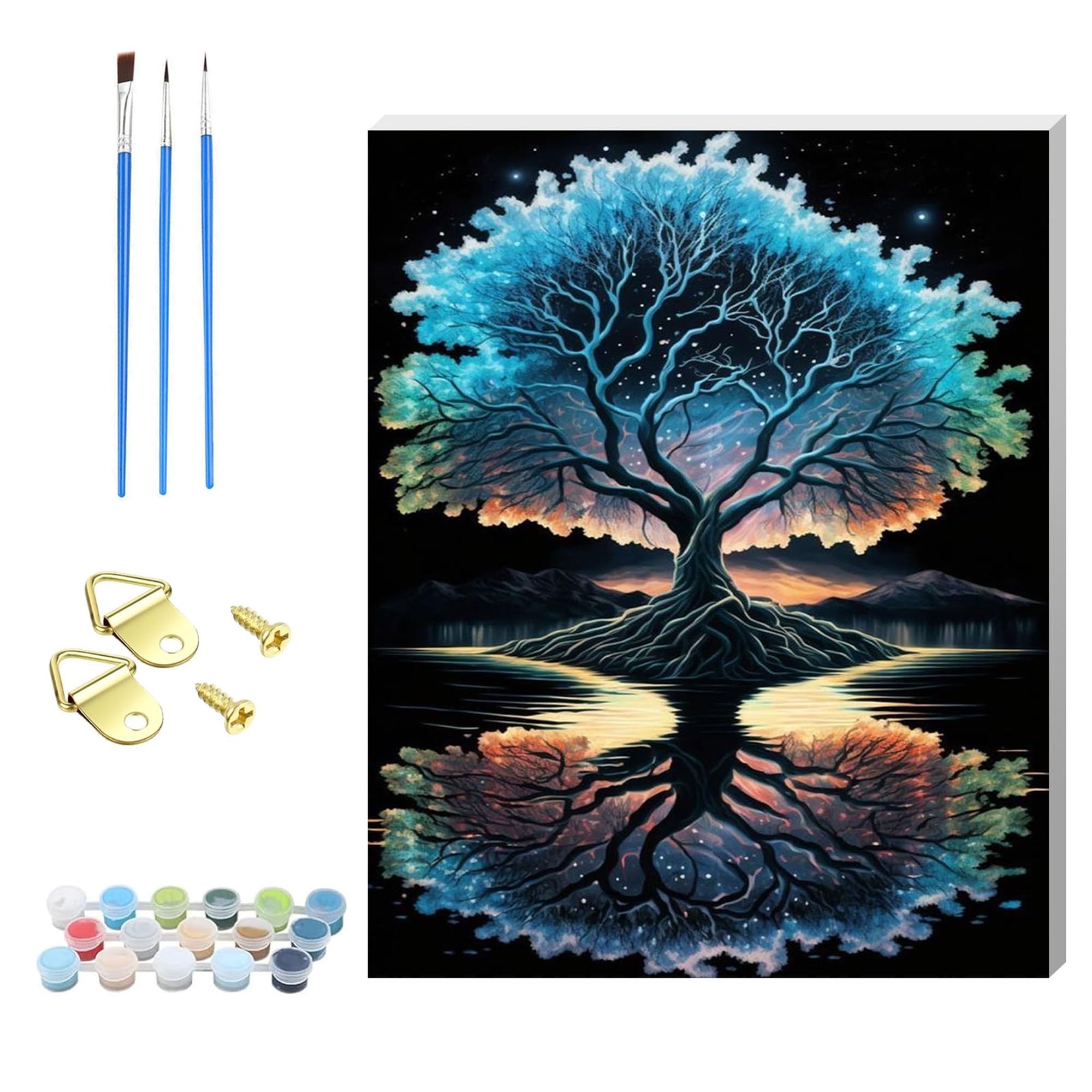 ZHOSOHO DIY Paint by Numbers for Adults,Wooden Framed Painting by Number Kits on Canvas,Acrylic Color by Numbers for Adult Beginner,Gifts Decor for Home Wall Room (cat)