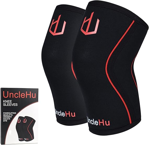 UncleHu Pair of 7mm Neoprene Compression Knee Sleeves Supports Braces