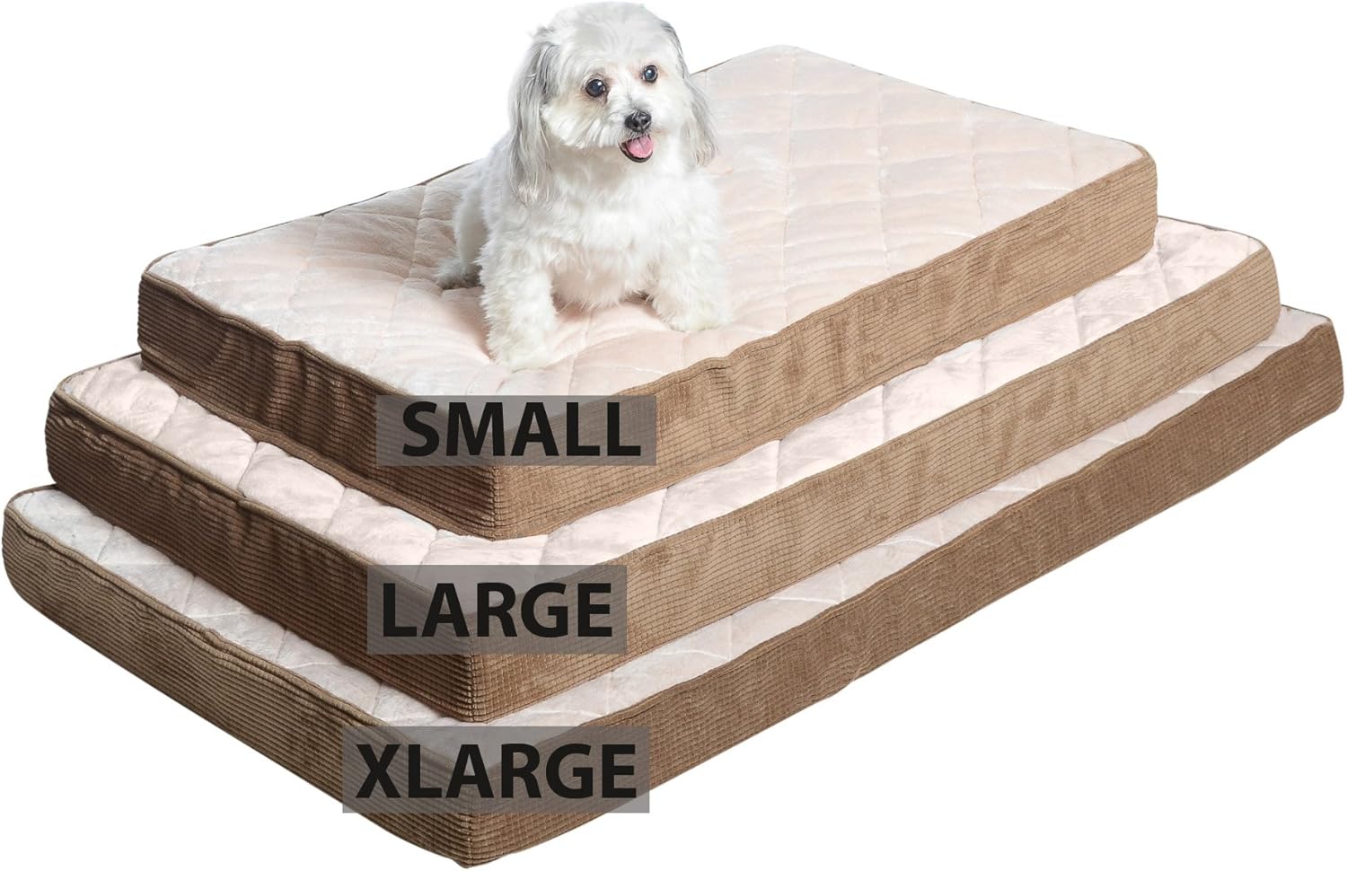 Milliard Quilted Padded Orthopedic Dog Bed, Egg Crate Foam with Plush Pillow Top Washable Cover (47 inches x 29 inhes x 4 inches) : Pet Supplies