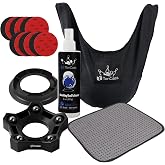 TonGass 6-in-1 Bowling Ball Surface Prep &amp; Cleaning Kit for All Bowlers | 12 Pcs Bowling Sanding Pad with Pad Holder, Rotating Ball Cup Stand, 10"x8" Shammy Towel, Seesaw Towel, Bowling Cleaner Spray