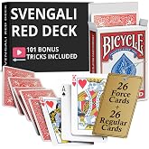 Ted's Sterling Magic Red Bicycle Back Unspecified Force Card Svengali Deck | Includes instructions for 100+ tricks. Precision-cut Rider Back stock. 26 force cards. 26 indifferent cards. Video Learning.