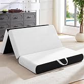 ROXGOX Foldable Mattress, Queen Tri-Fold Memory Foam Mattress - 78"x58"x6" | Folding Mattress with Washable Cover, Handle &amp; Non-Slip Bottom, 6 Inch Trifold Mattress Queen for Guest, Yoga, Camping