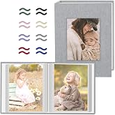 Popotop 2 Pack Photo Album 4x6 Pictures, Small Linen Slip-in Photo Albums Book for 80 Photos with 40 Pockets, Birthday Gifts for Women Mom Family Baby