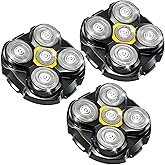 For MicroTouch Titanium Shaver Replacement Head, Black, 3 Count | 5 Head Shaver For Bald Men, Head and Face, Wet/Dry Shaving