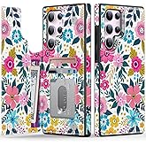 Goodon for Samsung Galaxy S25 Ultra Case Wallet - Flip Folio Leather Cover with Trendy Floral Design, 3 Card Slots & Kickstand Function, Protective Phone Case for Women and Girls - Blooming Flowers