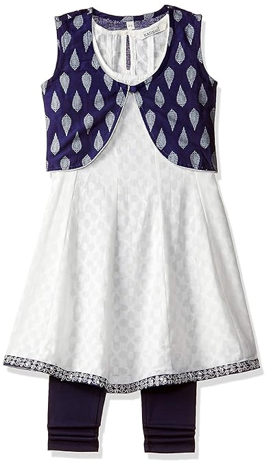 Girls' A-Line Regular Fit Salwar Suit Set (400017785035)(Colors & Print May Vary)