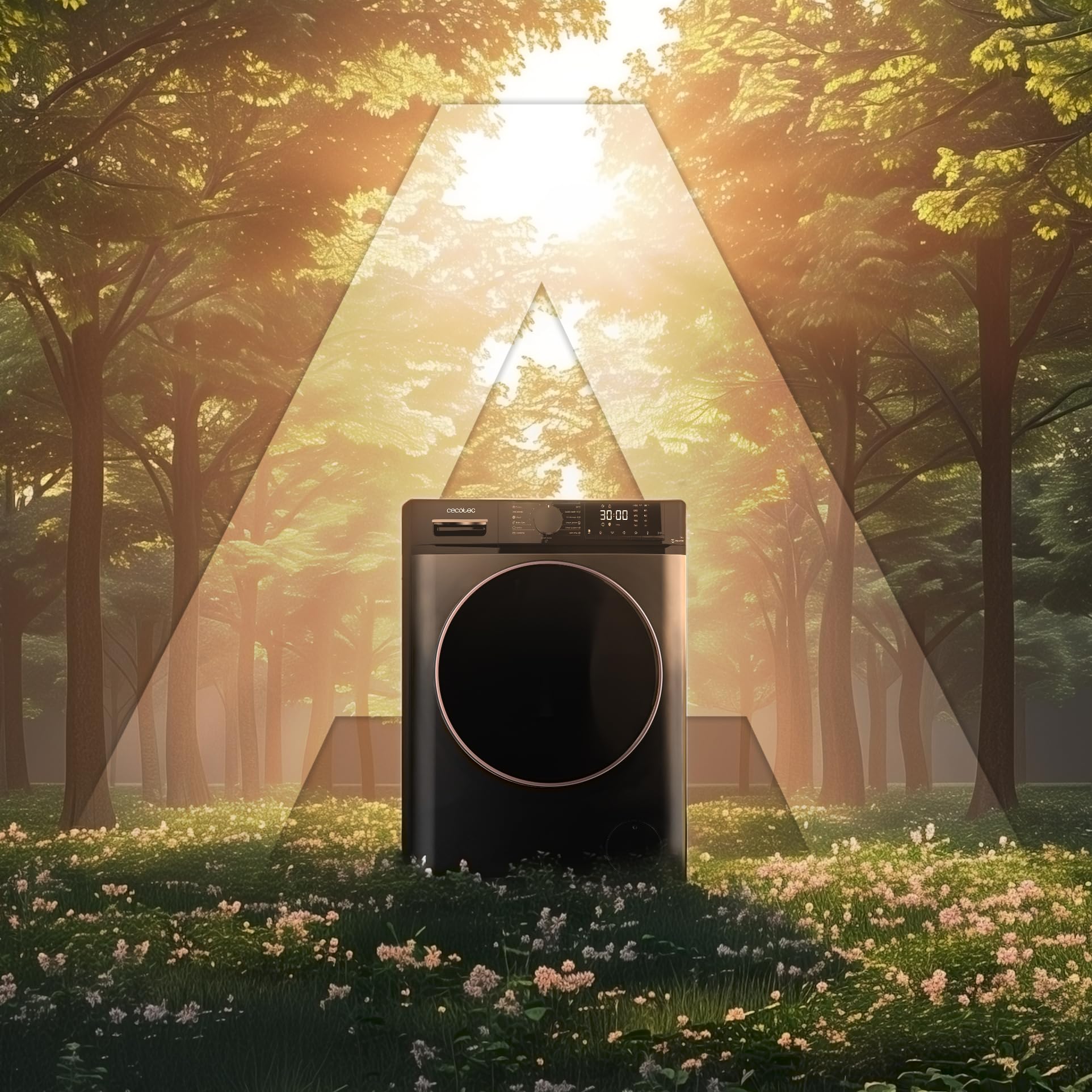 Cecotec Waschmaschine 8Kg Frontlader Bolero DressCode 8610 Inverter Steel A. 1400 U/min, Steam Max, Inverter Plus Motor, 15 Progr, OnSmart, Smooth Wash, Stop&Go, Antibakterielle Dichtung, Drum Clean 3