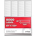 enKo 8000 Labels, 1/2" x 1-3/4" - White - Address, Mailing, Shipping & Barcode Blank Labels for Laser and Inkjet Printers