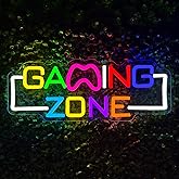 Gaming Zone Neon Sign, Colorful Game Zone LED Neon Light Signs for Game Room Wall Decor Light up Signs Lights for Teen Boy Gamer Bedroom Birthday Party Christmas Gift Dimmable USB Powered(15.4"*5.9")