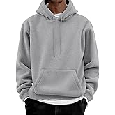 COOFANDY Men Cotton Fleece Hooded Sweatshirt Casual Long Sleeve Hoodies Pullover Fashion Drawstring Hoodie with Kanga Pocket