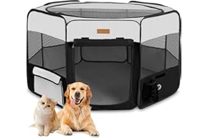 AKINERRI Dog Playpen, Portable Pet Play Pen for Cat, Puppies, Rabbits, Chickens, Foldable Large-Capacity Pet Tent for Indoor/Outdoor Travel Camping (Size XL Without Carry Bag)