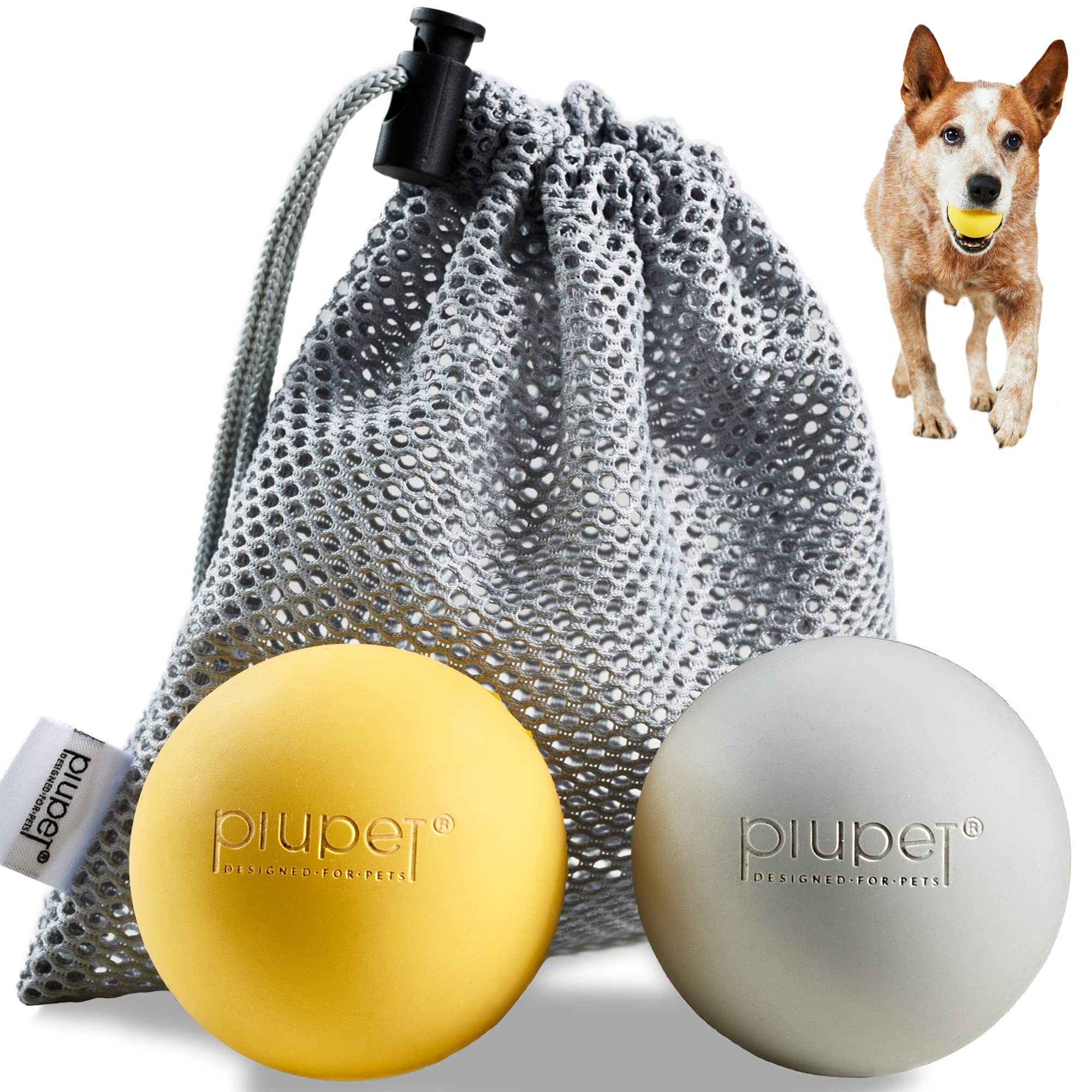 PiuPet® Dog balls I 6.5cm diameter I High bounce I Dog ball set I Dog ball bite resistant I Dog play balls I Dog toys I Dog balls indestructible I Balls for dogs | Puppy Toys | Pet Toys