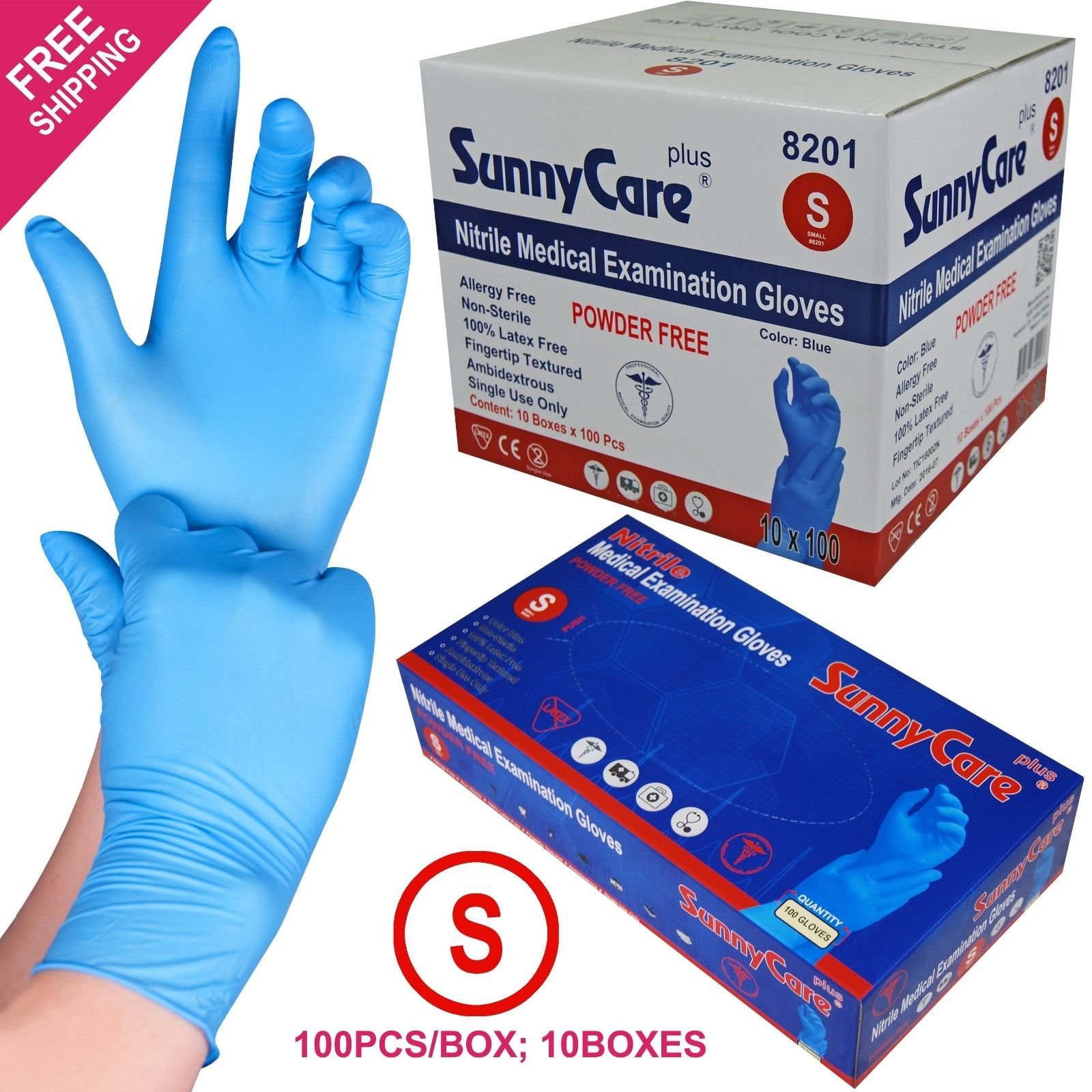 Amazon.com: SunnyCare #8202 1000/1cases Blue Color Nitrile