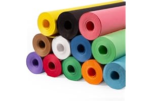 Paclord 12" x 1200" (100 ft) USA-Made Multi-Color Construction Paper Rolls, 45 lbs/66 GSM, 12 Rolls – Deluxe Colored Kraft Paper for School and Art Projects, DIY, Crafts – Non-Toxic, Safe for Kids