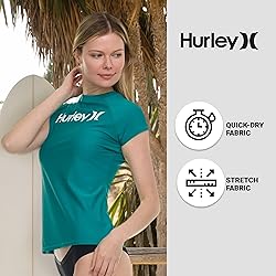 Hurley Rash Guard for Women, Short Sleeve Swim