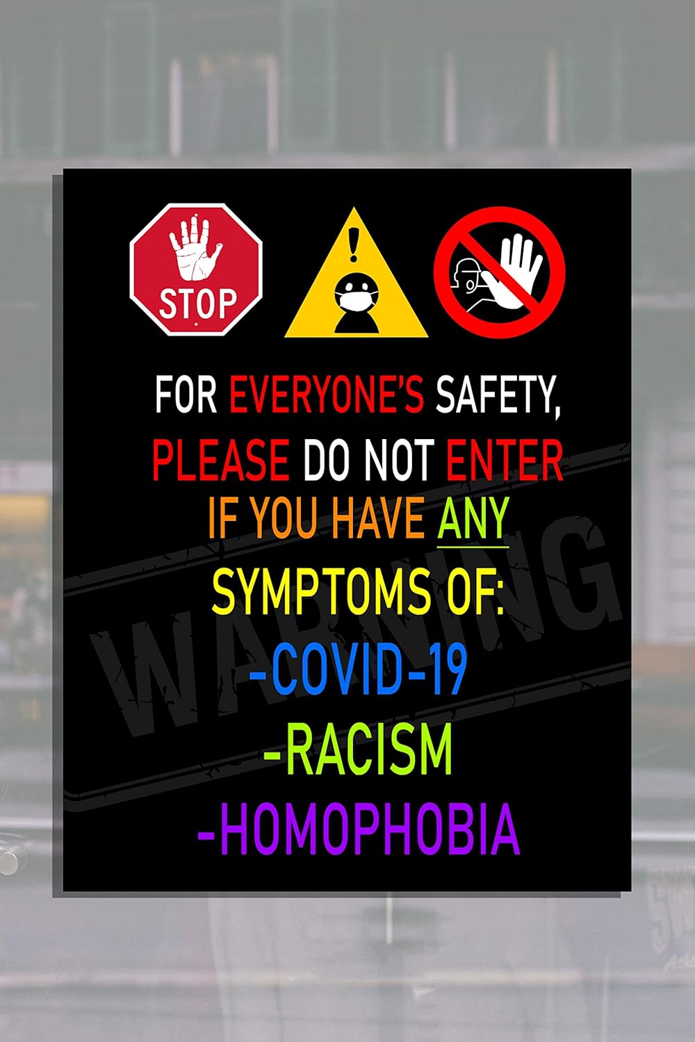 amazoncom do not enter if you have symptoms of covid 19 racism