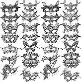 TIHOOD 30PCS Lace Mask Masquerade Venetian Eyemask Halloween Sexy Woman Lace Mask for Halloween Masquerade Carnival Party Costume Ball