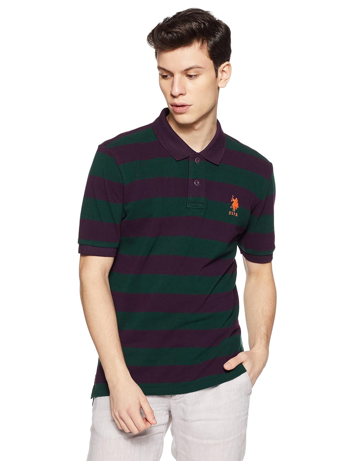 us polo association men's striped regular fit polo