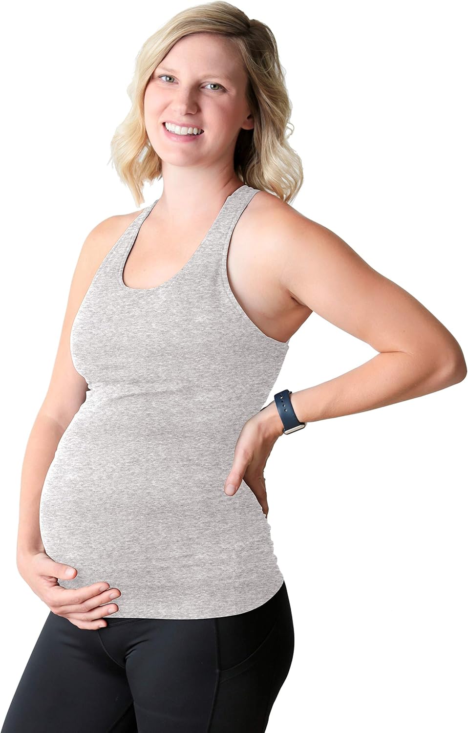 Movemama Maternity Workout and Yoga Top with Cross Back Detail, Shelf Bra and Removable Padding at  Women’s Clothing store