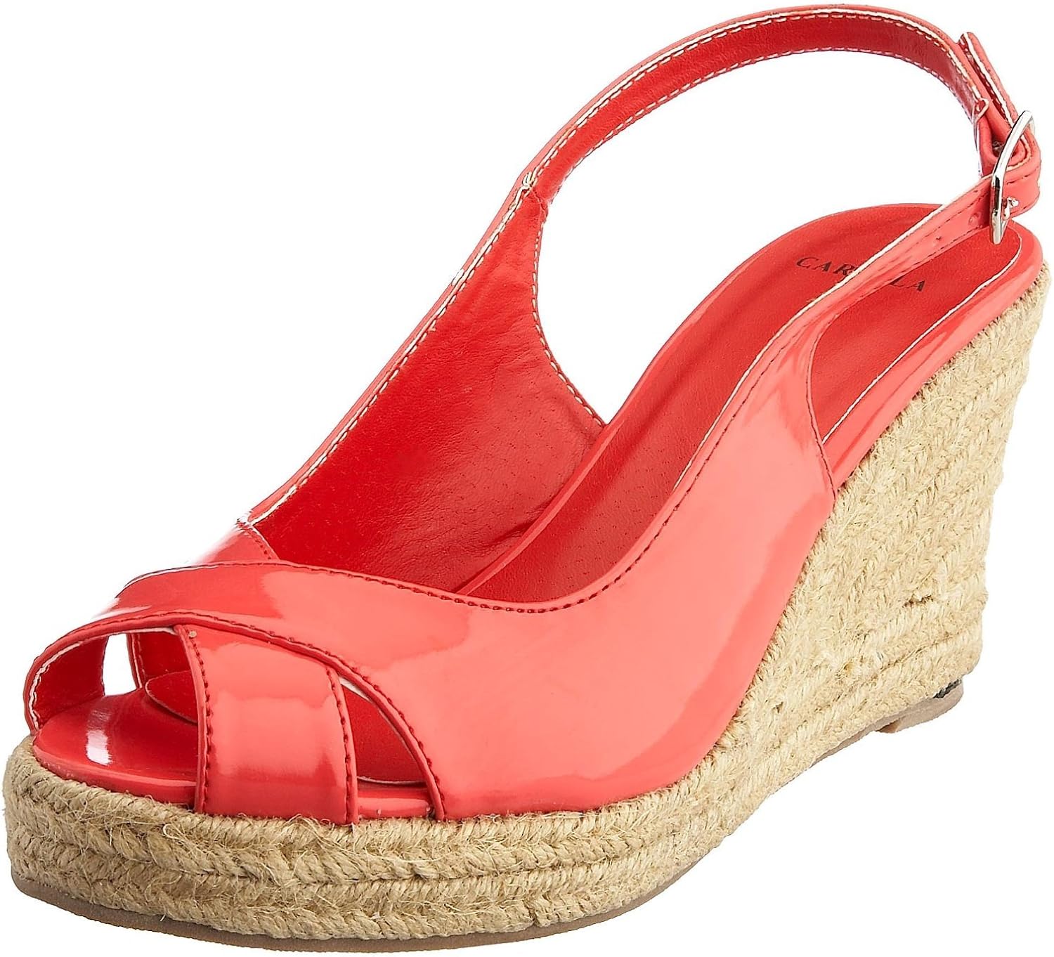 Carvela Keats Ladies Girls Summer Wedges Espadrille Sandals Coral Red