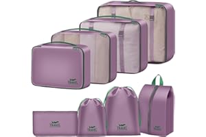 YEEYAA 8 Set Packing Cubes for Travel Suitcase Organizer Bags Luggage Packing Cubes Set Travel Essentials Accessories Gifts for Women