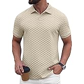 Sailwind Men’s Knit Polo Shirt Short Sleeve Textured Casual Golf Polo Collared T Shirt