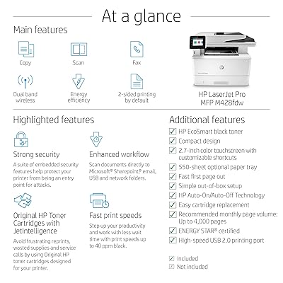 hp laserjet pro mfp m428fdw wireless printer