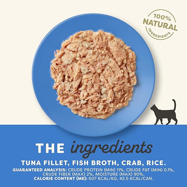 APPLAWS NATURAL WET CANNED CAT FOOD, LIMITED AND NATURAL INGREDIENTS, HIGH PROTEIN WITH NO ARTIFICIAL ADDITIVES, TUNA FILLET & CRAB IN BROTH