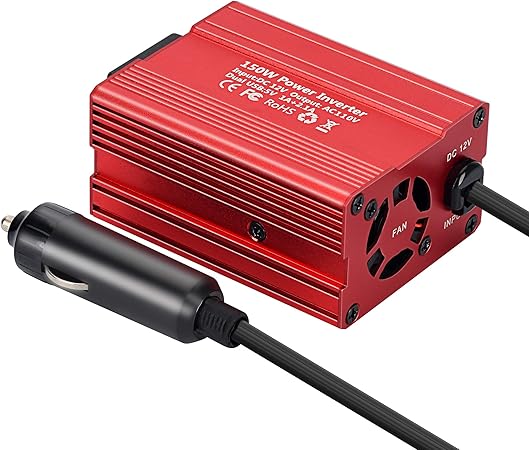 Amazon 150wカーインバーター Dc12vからac100v 車載充電器 デュアルusbインバータ カーインバーター 簡単取り付け ラップトップ ゲーム機 テレビ Dvdプレーヤー 照明 Ipads 電子機器対応 X 64 X 40mm インバーター コンバーター 車 バイク