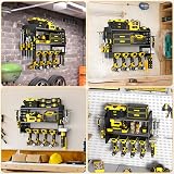 Yeabett 3 Layer Power Tool Storage Rack 4 Drill Holders Wall Mounted Black view 7