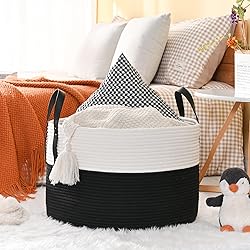 KAKAMAY Large Blanket Basket (20"x13"),Woven