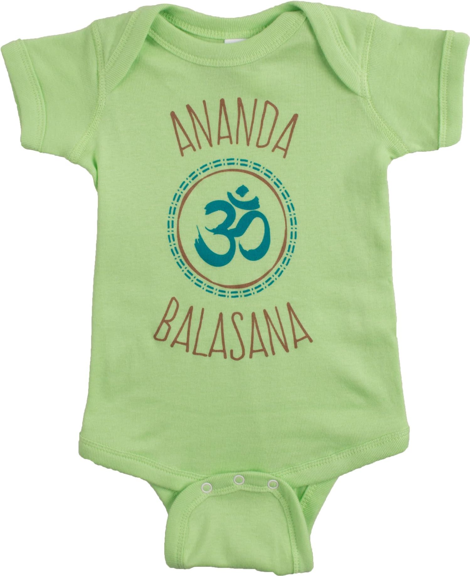 Ann Arbor T-shirt Co.Ananda Balasana (Happy Baby) | Funny Yoga Pose Mom Dad Parent Infant One Piece