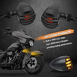 NTHREEAUTO Motorcycle Blinkers, Waterproof Aluminum