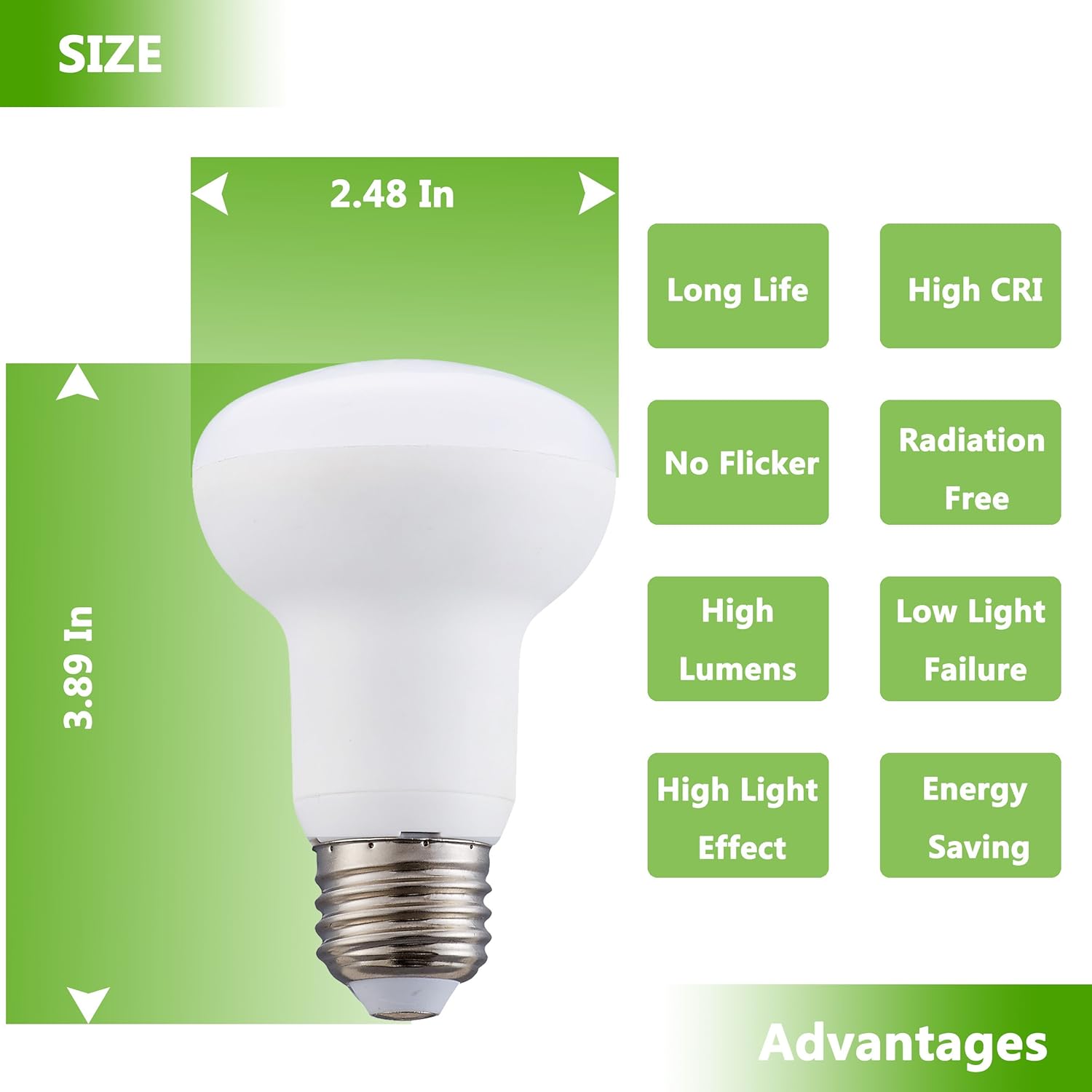 BR20 R20 LED Bulb 6 Pack BR20 Dimmable LED Bulb 7W E26 Medium Screw