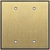 Henne Bery Soft Modern Decorative Wall Plate Switch Plate Outlet Cover (Double Blank, Antique Brass)