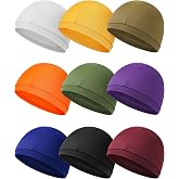 Jeere 9 Pcs Cooling Skull Cap Liner Sweat Wicking Cycling Cap for Men | Lightweight Helmet Liner for Men Women, Cycling Running Hats, Moisture Wicking Breathable, Outdoor Sports Beanie Caps