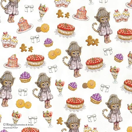 Amazon Kiyohara Ringo Cocoちゃん カットクロス 生地 オックス 巾約110cm 50cmカット Sw ショートケーキホワイト Rinf 04c 布 生地 通販
